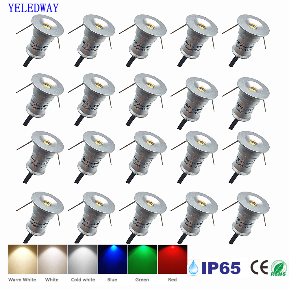 Home Cinema Led - 1W ดาวน์ไลท์ขนาดเล็กแบบฝังเพดานกลางแจ้งสปอตไลท์ IP65 ตู้ครัวโคมไฟบันได DC12V 24V