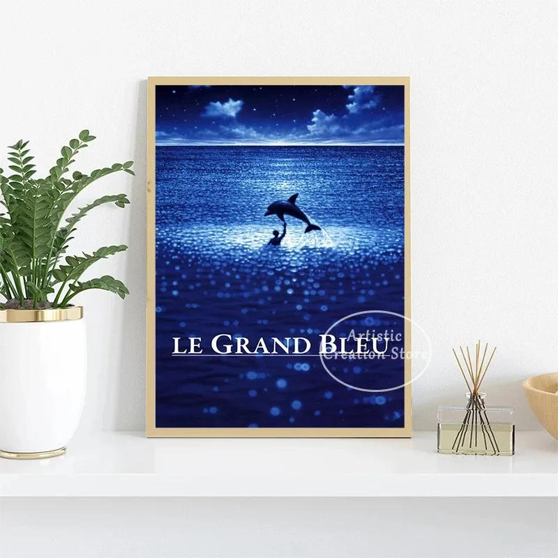 Home Cinema Movies - 1988 คลาสสิกฟิล์มฝรั่งเศส Big Blue ภาพยนตร์โปสเตอร์พิมพ์ภาพผนังห้องนั่งเล่น Cinema
