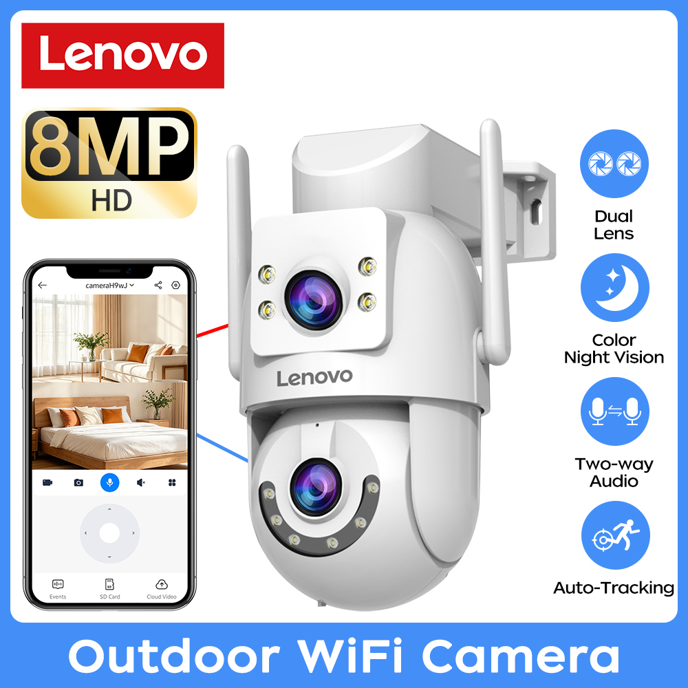 Home Cinema Sony - เลอโนโว 8MP กล้องเฝ้าระวังกลางแจ้ง 5G Wifi เลนส์คู่