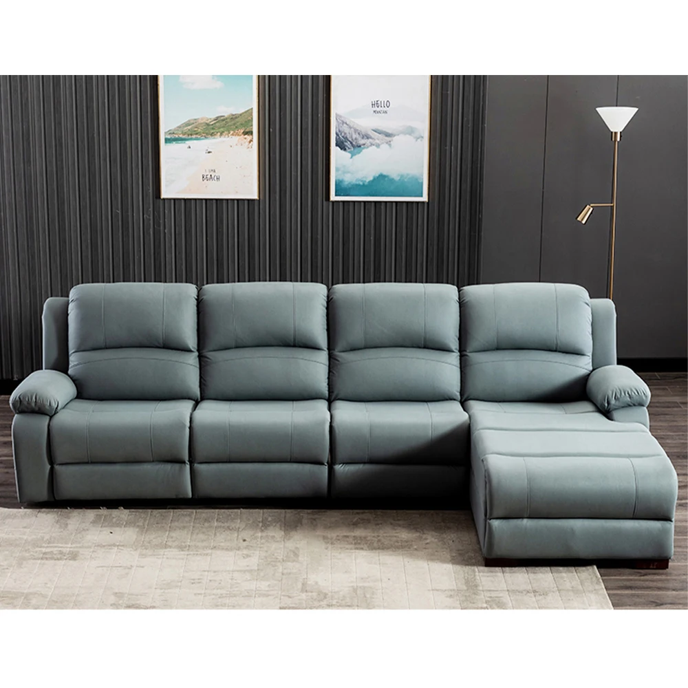 Home Cinema Recliners - โซฟาหนังแท้ปรับเอนด้วยมือและระบบไฟฟ้า สำหรับโรงภาพยนตร์ ห้องนั่งเล่น เฟอร์นิเจอร์ห้องรับแขก