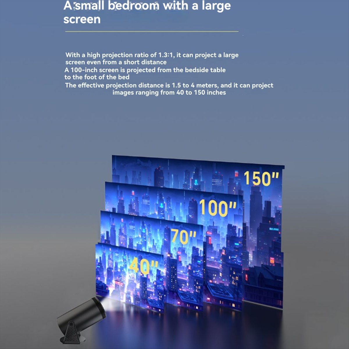 Home Cinema Quad - ใหม่ 1080P โปรเจคเตอร์สำหรับระบบปฏิบัติการ Android12 WiFi 6
