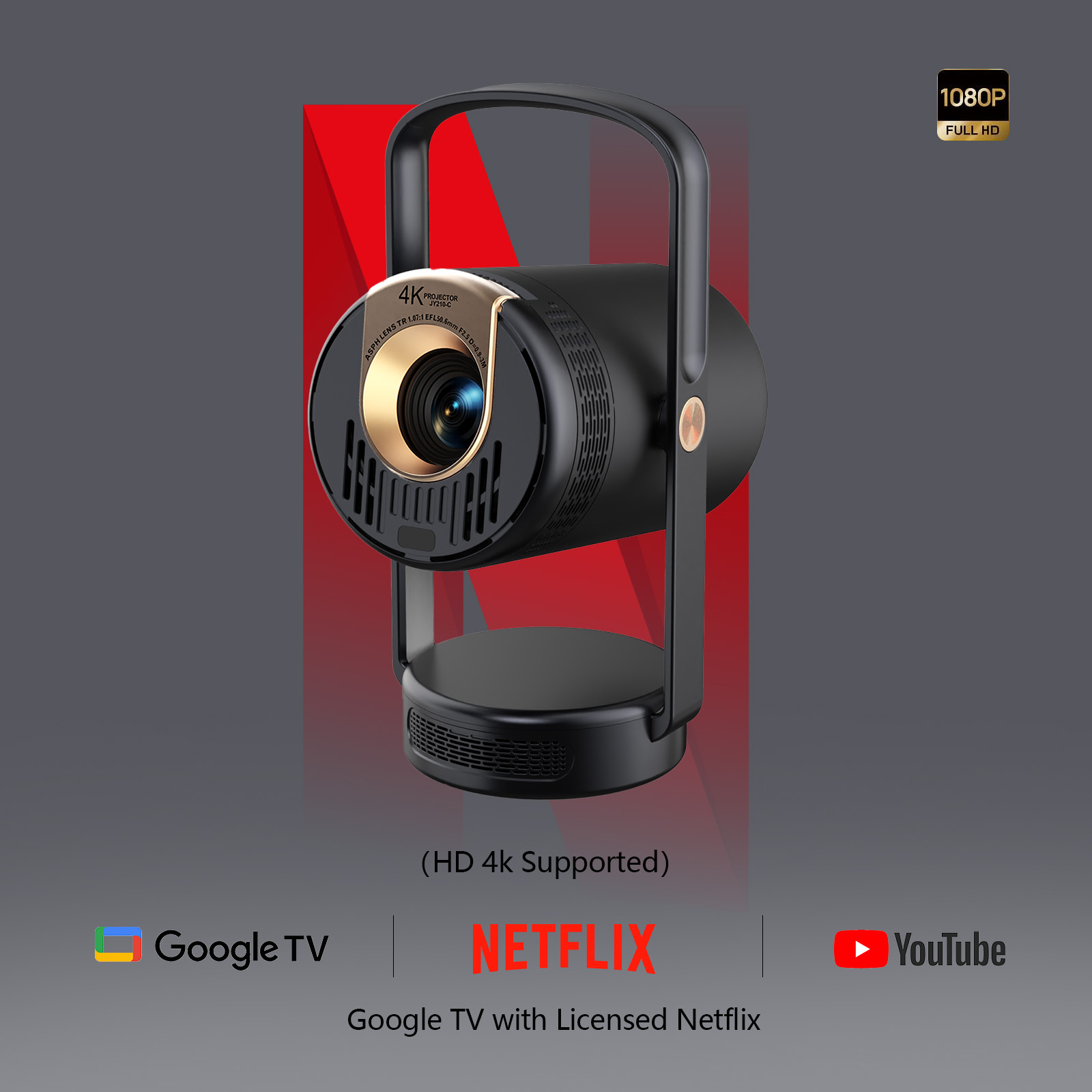 Home Cinema Movies - โปรเจคเตอร์พกพาอัจฉริยะรุ่นใหม่ปี 2026 รองรับความละเอียด 1080P Full HD