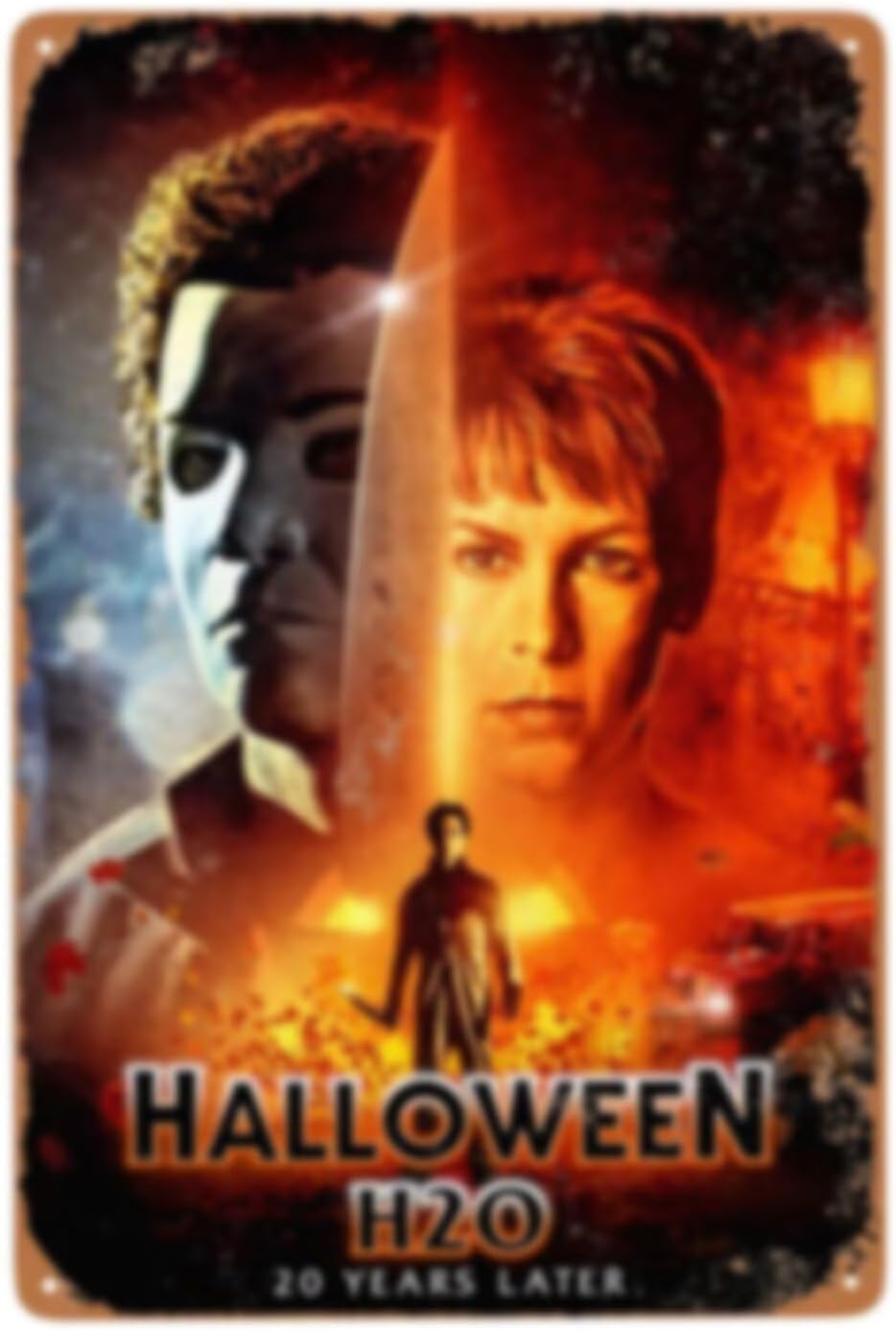 Home Cinema Movies - ป้ายโลหะวินเทจลายภาพยนตร์ ป้ายภาพยนตร์ฮาโลวีน ของตกแต่งผนังสำหรับบ้าน บาร์ โรงรถ คลับ