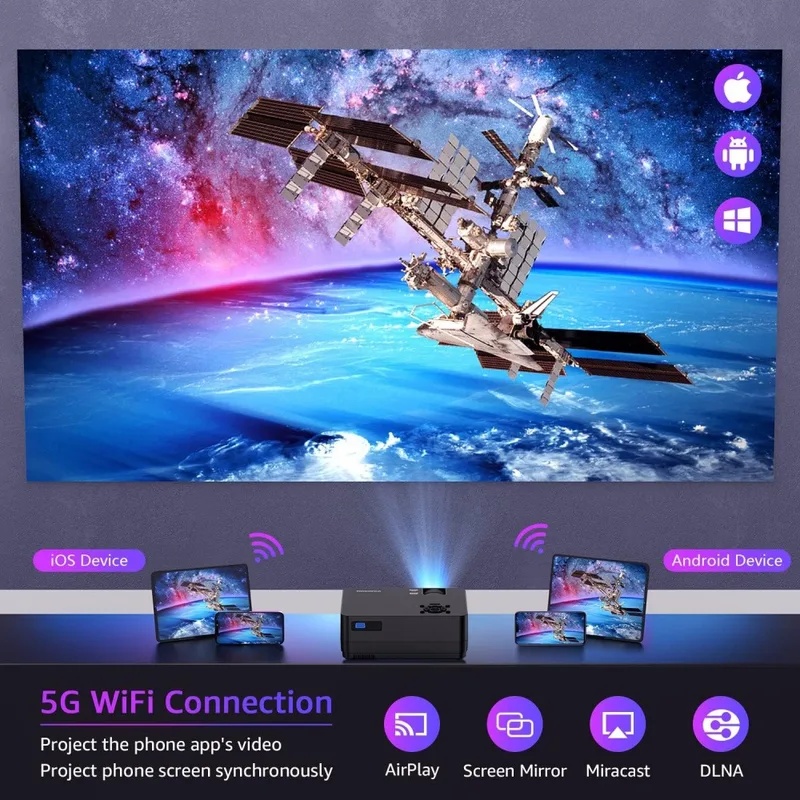 โปรเจคเตอร์ภาพยนตร์ 5G WiFi บล - Home Cinema Movies บทวิจารณ์และราคา