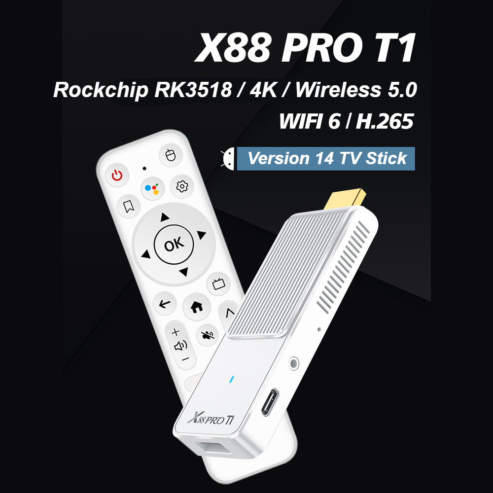 X88 T1 ทีวีสติ๊ก Android14 Roc - Home Cinema Quad บทวิจารณ์และราคา